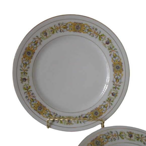 Antique William Guerin & Co Limoges "GUE23" "Blue Devil" Salad Bread Plates Set - Picture 4 of 7